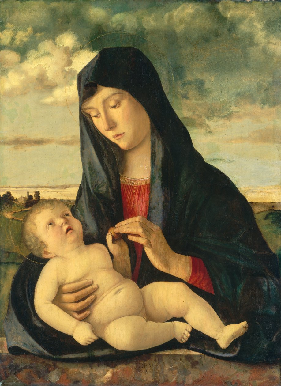 Madonna och barn i ett landskap, ca. 14801485. av Giovanni Bellini