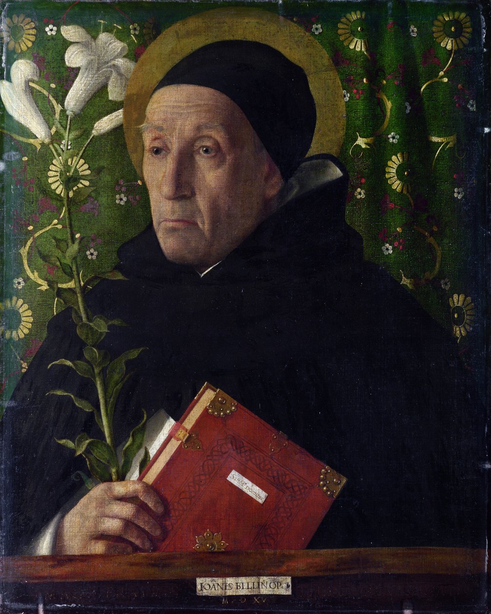 Porträtt av Fra Teodoro av Urbino som Saint Dominic av Giovanni Bellini