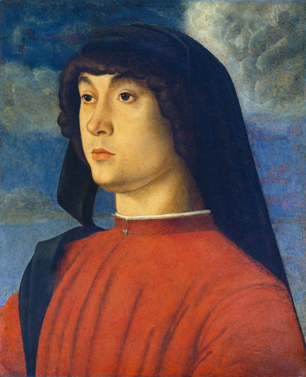 Porträtt av en ung man i rött av Giovanni Bellini