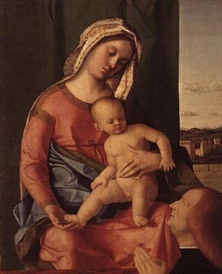 Madonnan och barnet med en donator av Giovanni Bellini