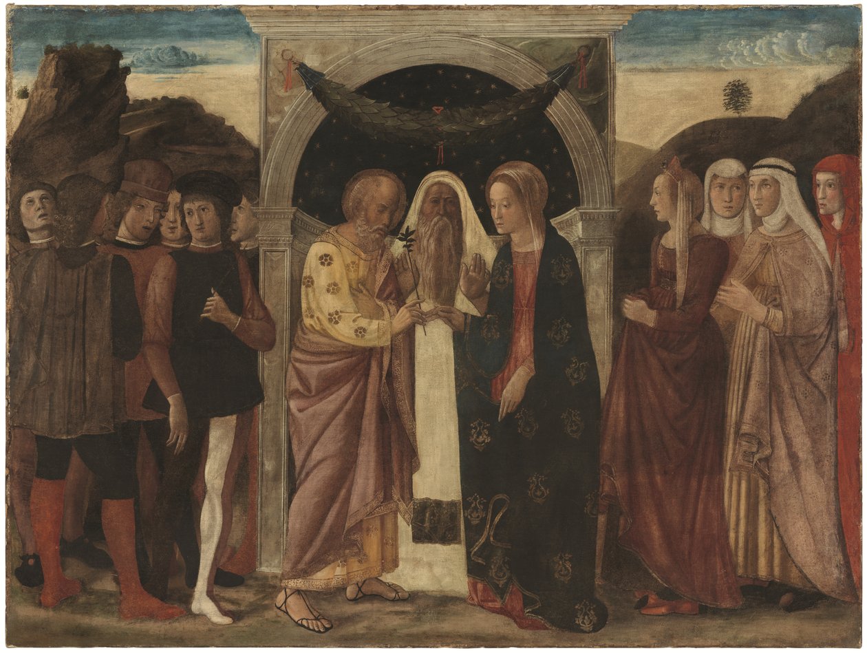 Jungfru Marias bröllop (tempera på linne) av Giovanni Bellini