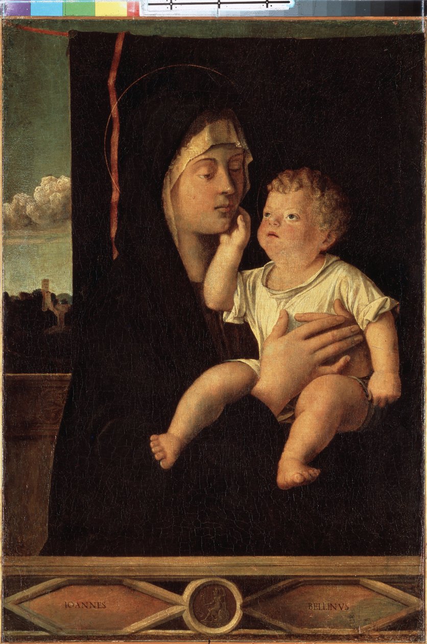 "Jungfru och barn" målning av Giovanni Bellini dit il Giambellino (1430-1516) Sankt Petersburg, Eremitagemuseet av Giovanni Bellini