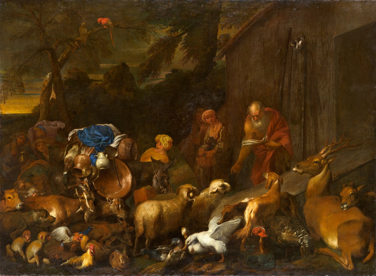 Noah och djuren som går in i arken, cirka 1630-1632 (olja på duk) av Giovanni Benedetto Castiglione