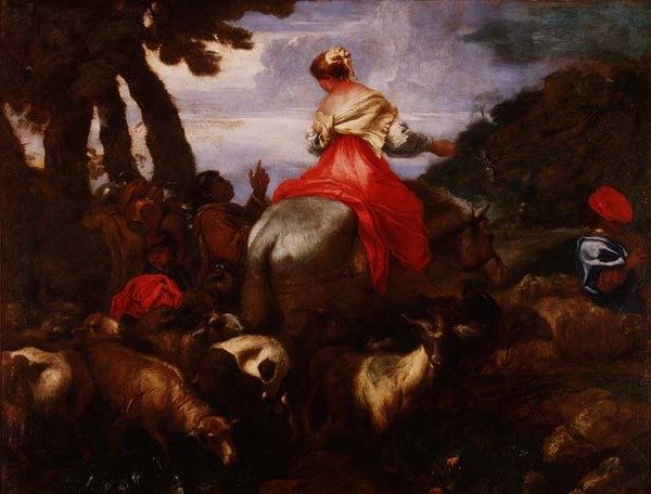 Rebecca ledd av Abrahams tjänare, ca 1650 av Giovanni Benedetto Castiglione