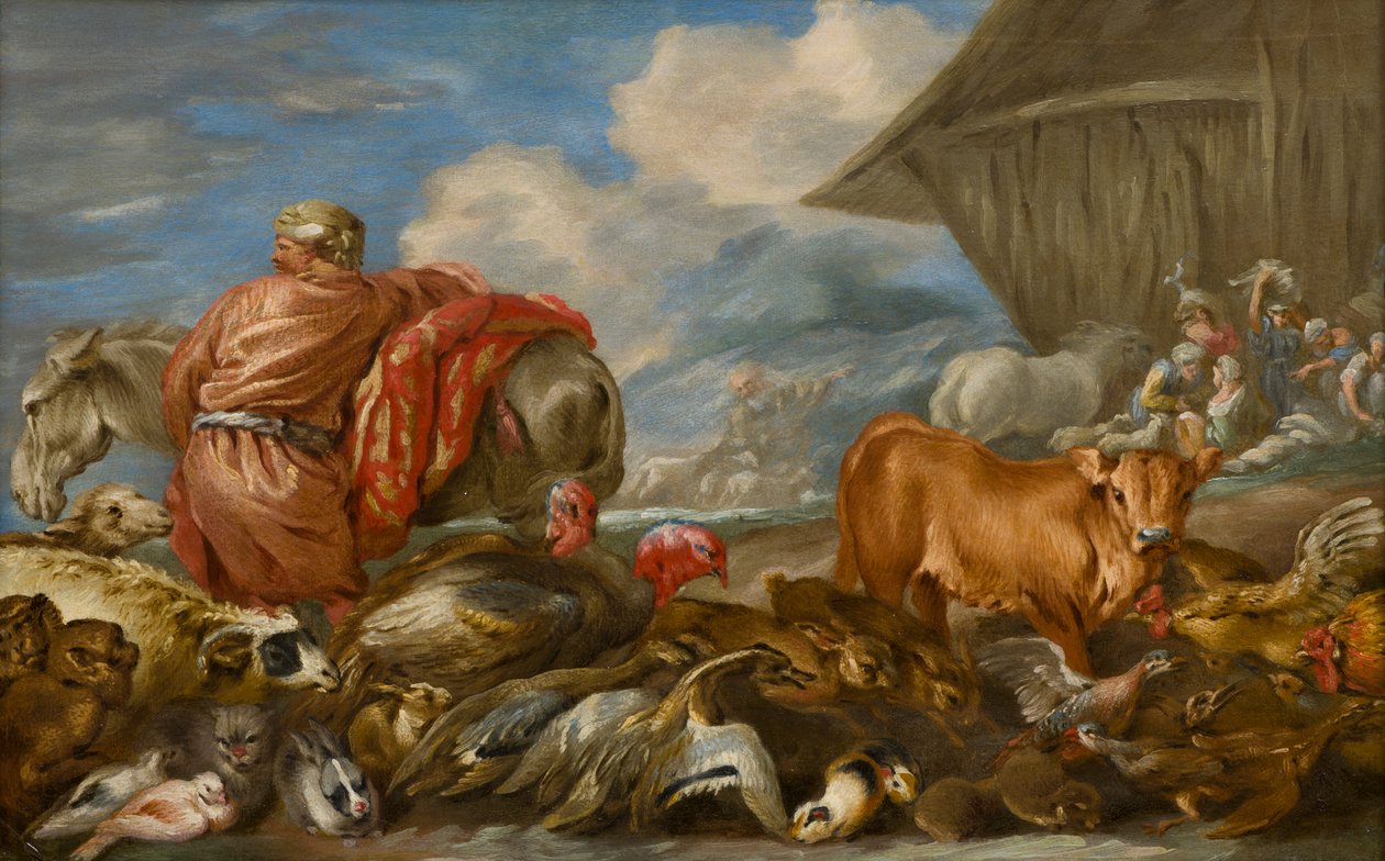Djuren som går in i Noaks ark, ca 1639-64 (olja på panel) av Giovanni Benedetto Castiglione