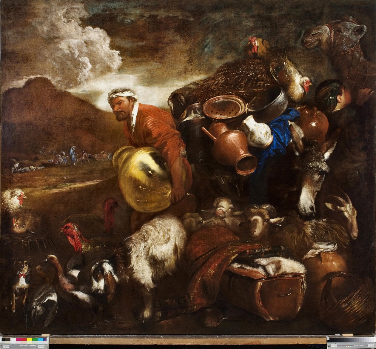 Abrahams resa, ca 1652 (olja på duk) av Giovanni Benedetto (1609 64) Castiglione