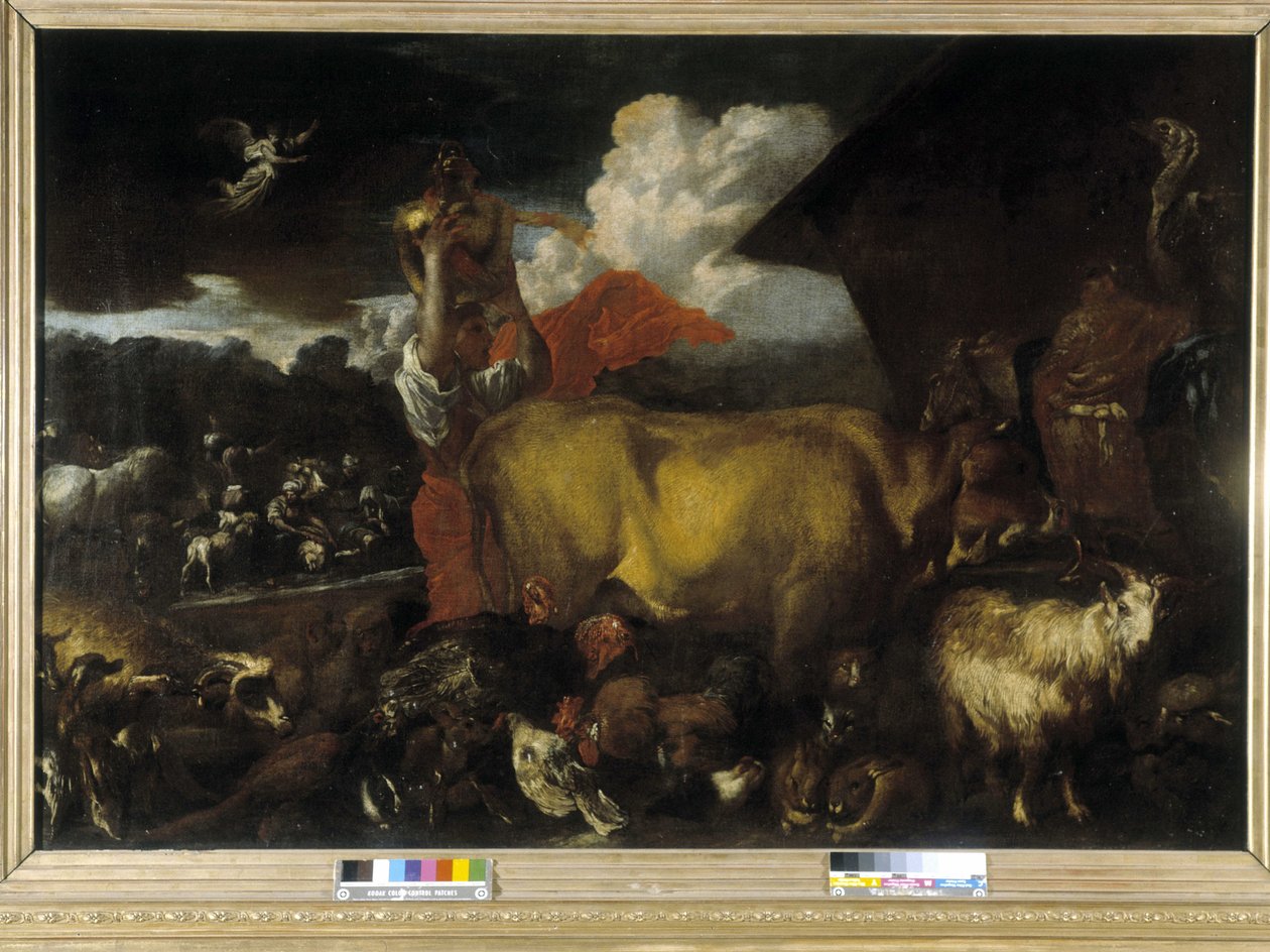 Djurens ingång i arken (olja på duk) av Giovanni Benedetto Castiglione
