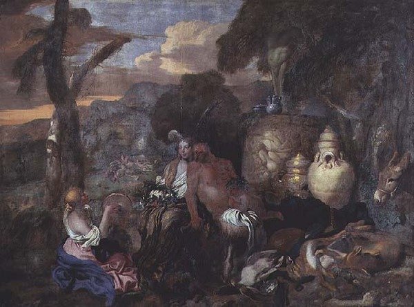 Bacchantes och en Satyr av Giovanni Benedetto Castiglione
