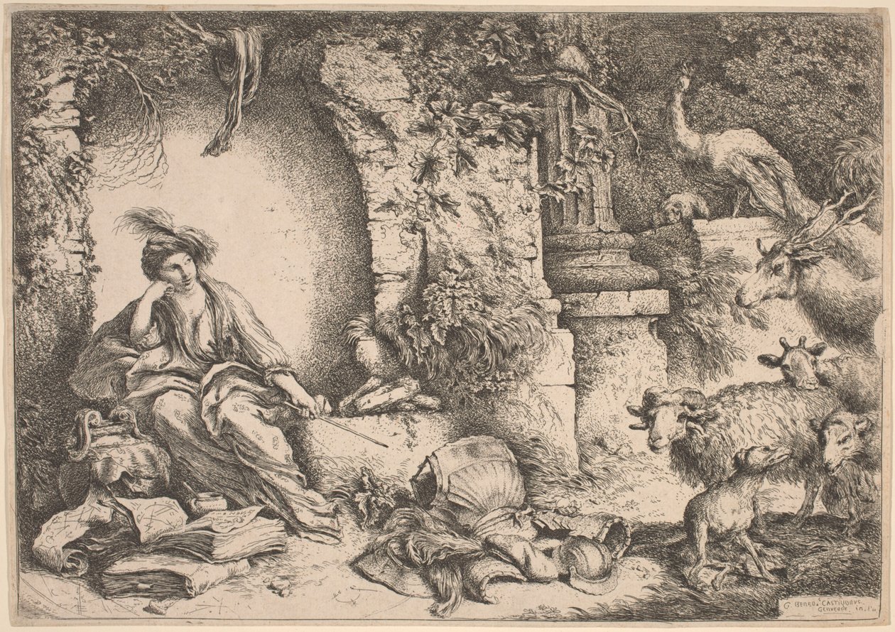 Circe som förvandlar Ulysses män till odjur av Giovanni Benedetto Castiglione
