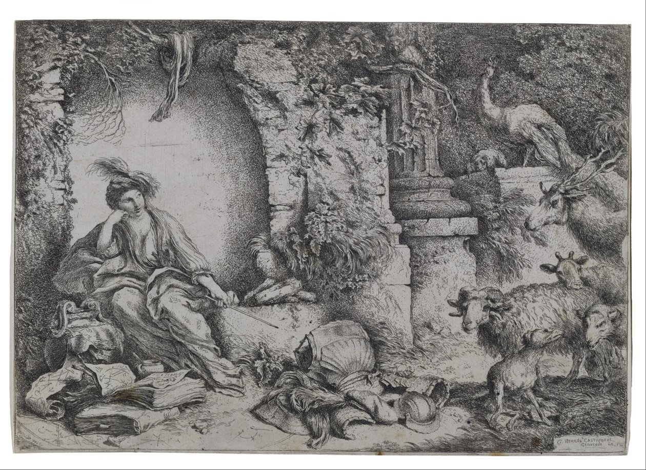 Circe förvandlar Ulysses män till odjur av Giovanni Benedetto Castiglione