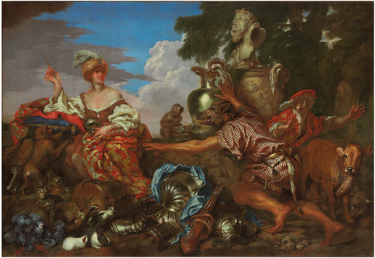 Circe Changing the Companions of Ulysses in Boars av Giovanni Benedetto Castiglione