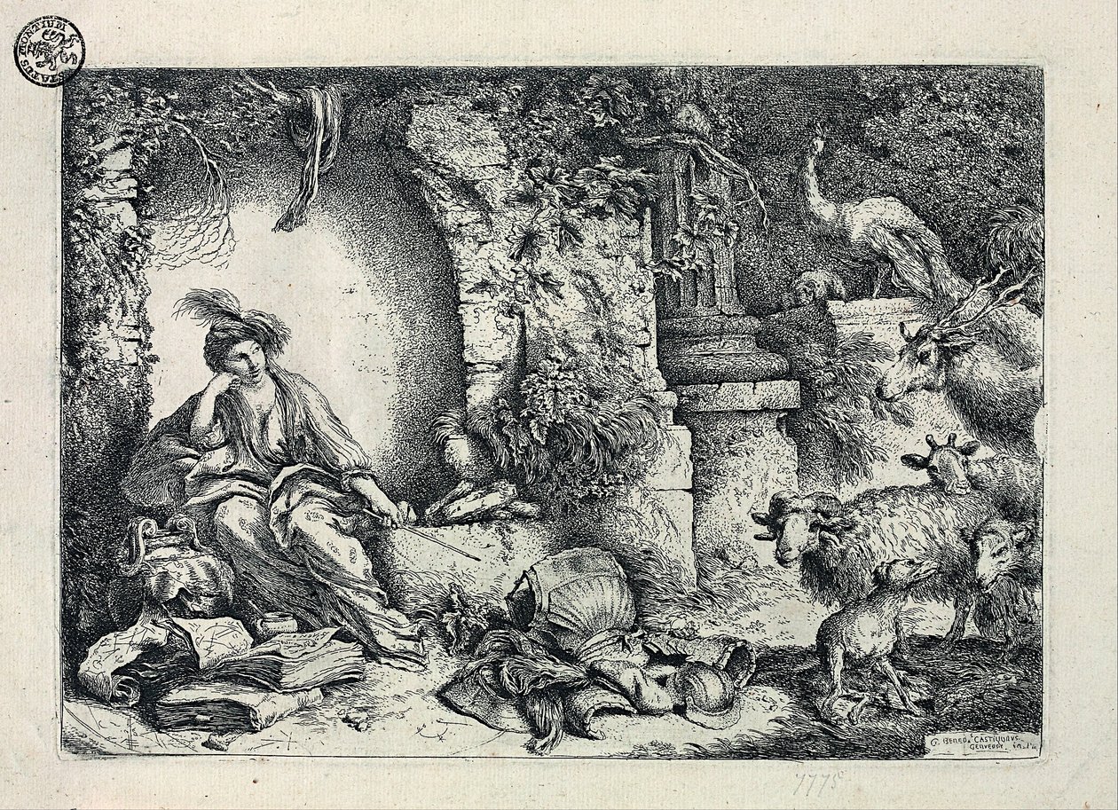 Circe förvandlar Odysseus följeslagare till djur av Giovanni Benedetto Castiglione