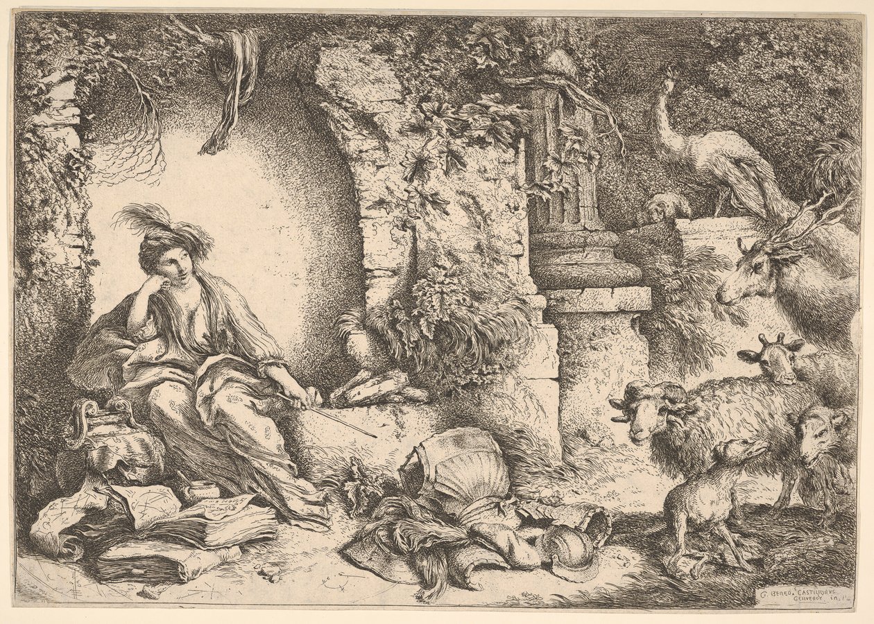 Circe förändrade Ulysses följeslagare till odjur, 1650-1651. av Giovanni Benedetto Castiglione