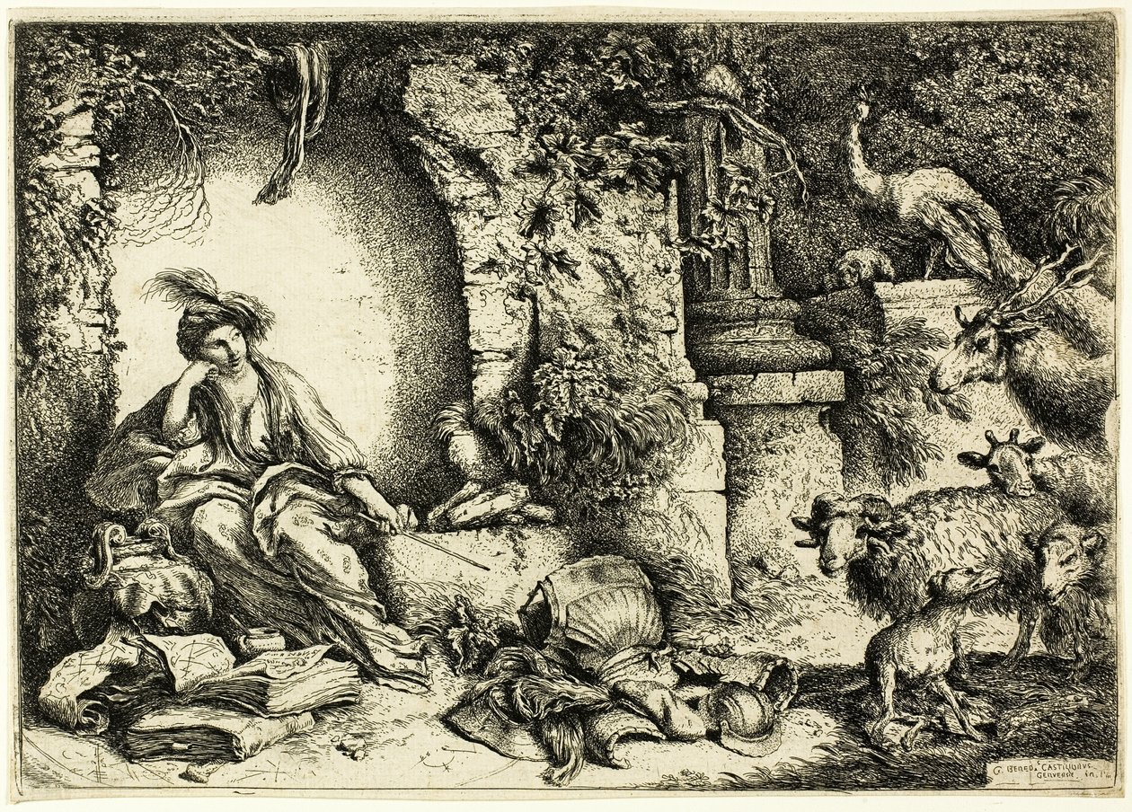 Circe med Ulysses följeslagare förvandlade till djur av Giovanni Benedetto Castiglione