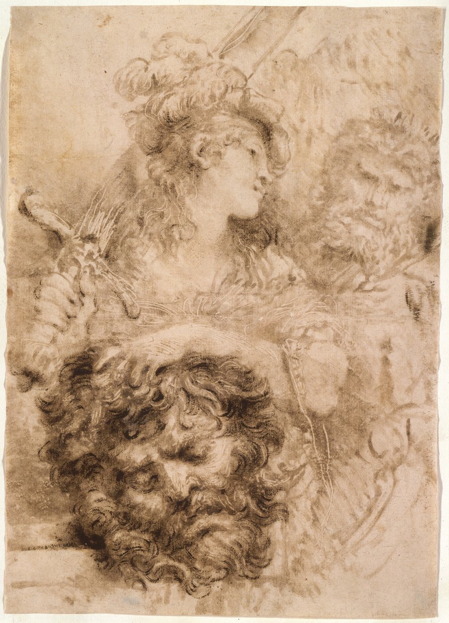David med Goliats huvud av Giovanni Benedetto Castiglione