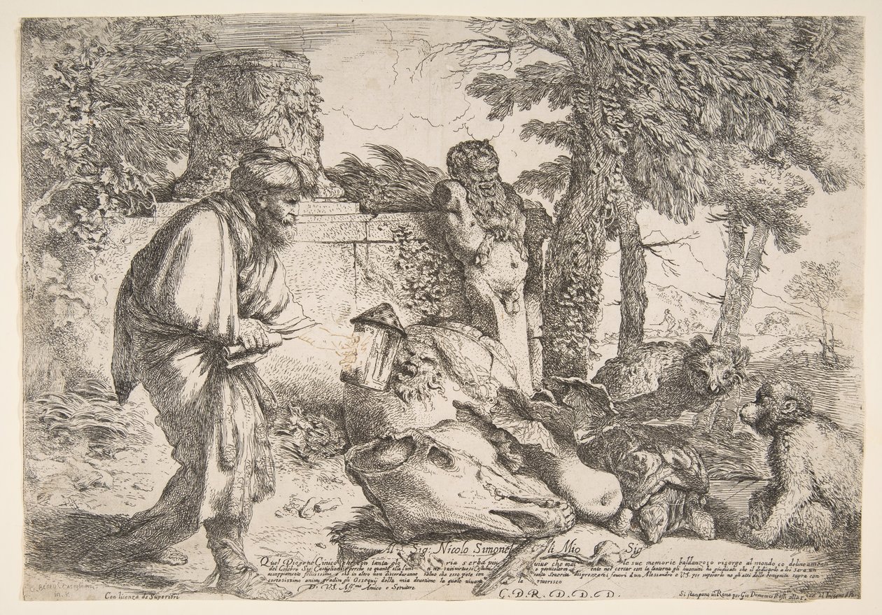Diogenes letar efter en ärlig man, ca. 1645-47. av Giovanni Benedetto Castiglione