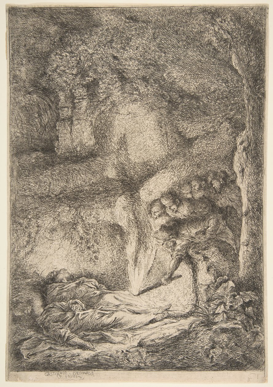 Att hitta de heliga Petrus och Paulus kroppar, 1645-51. av Giovanni Benedetto Castiglione