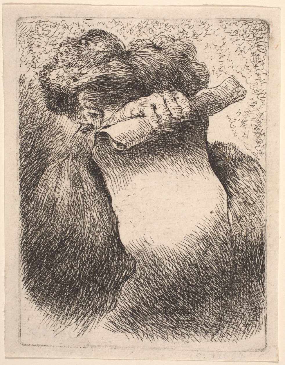 Man med en rulla av Giovanni Benedetto Castiglione