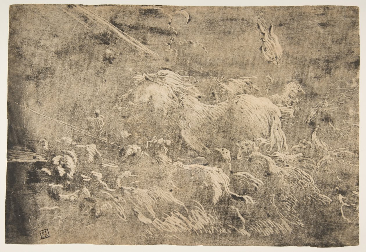 Noa och djuren som går in i arken, 1650-55. av Giovanni Benedetto Castiglione