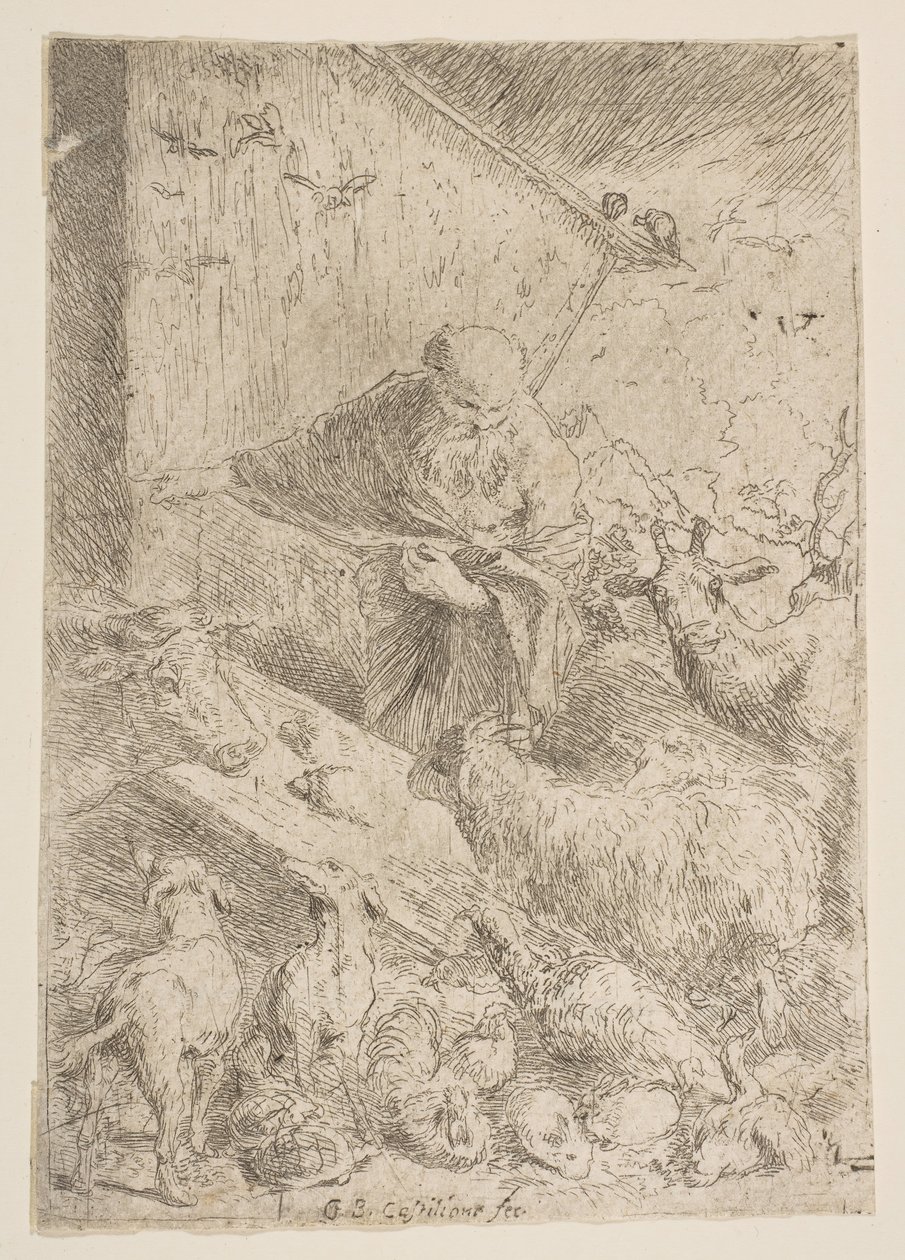 Noa släppte in djuren i arken, ca. 1630. av Giovanni Benedetto Castiglione