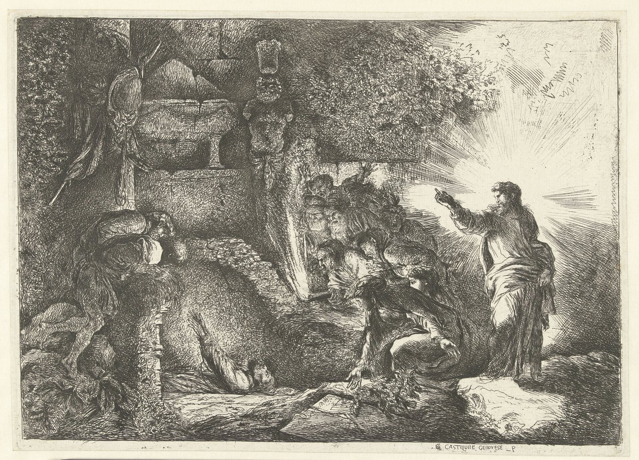Uppfostran av Lazarus av Giovanni Benedetto Castiglione