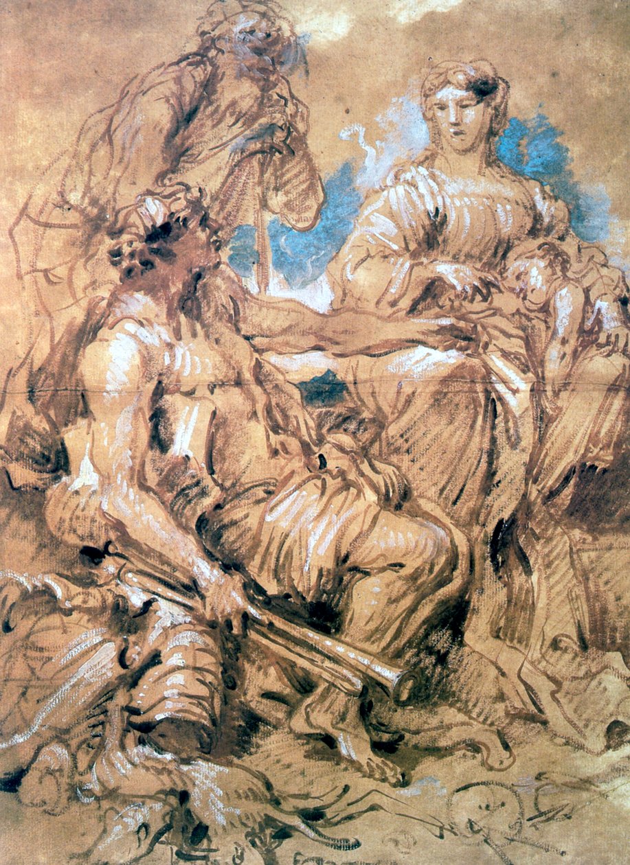 Studie av figurer i kostym, c1635-1670 av Giovanni Benedetto Castiglione