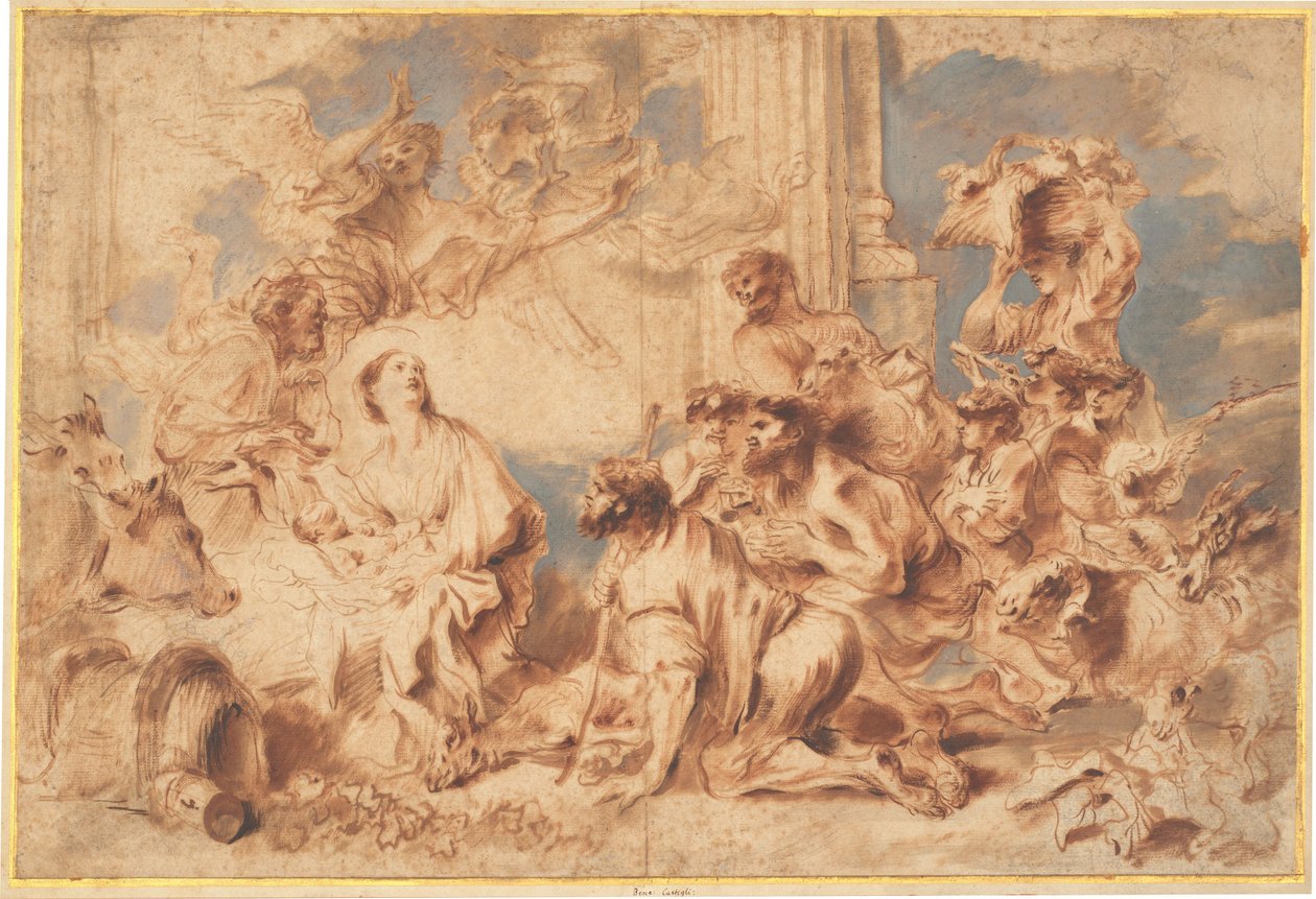 Tillbedjan av herdarna av Giovanni Benedetto Castiglione