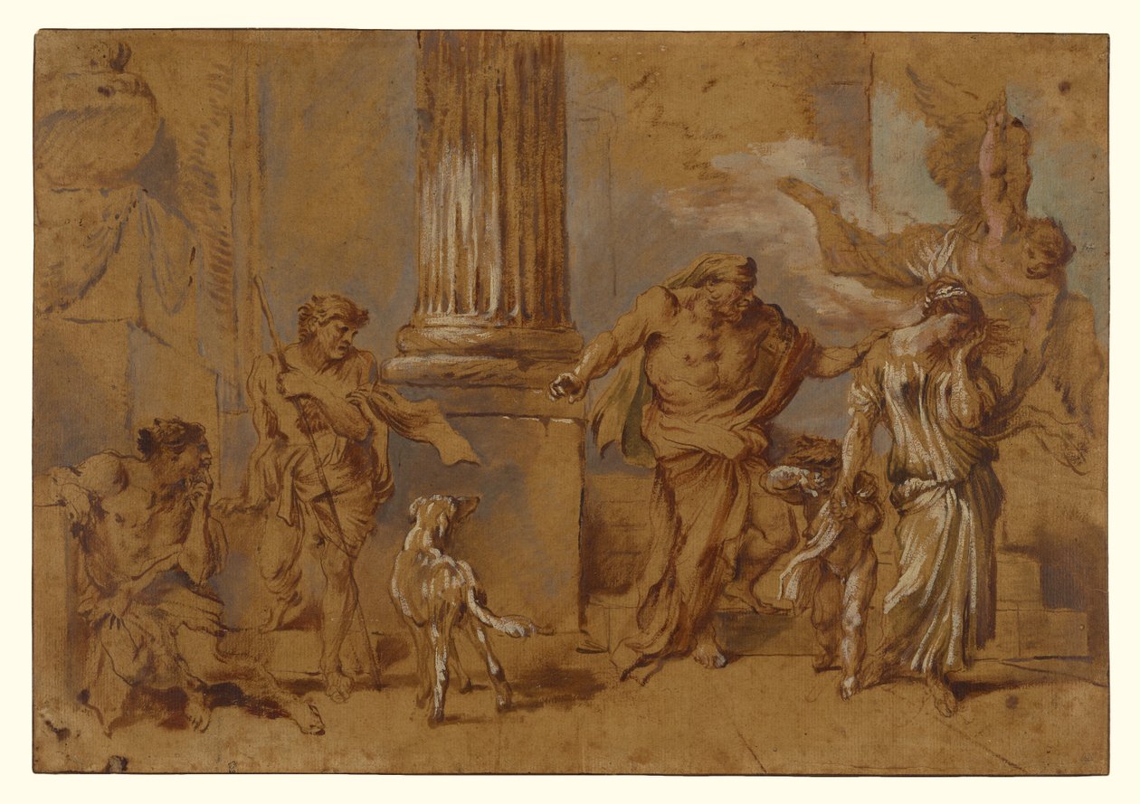 Die Vertreibung der Hagar av Giovanni Benedetto Castiglione