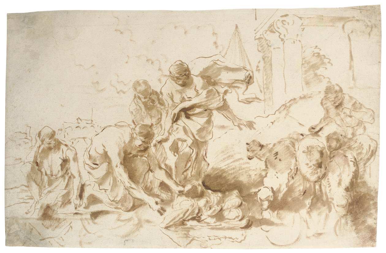 Fyndet av Moses av Giovanni Benedetto Castiglione