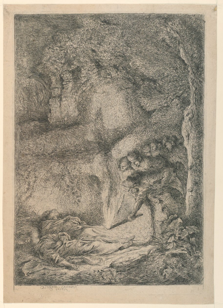 Fyndet av St. Peters och St. Pauls kroppar av Giovanni Benedetto Castiglione