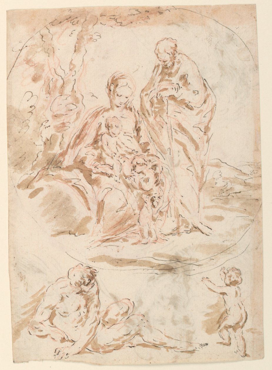 Den heliga familjen av Giovanni Benedetto Castiglione