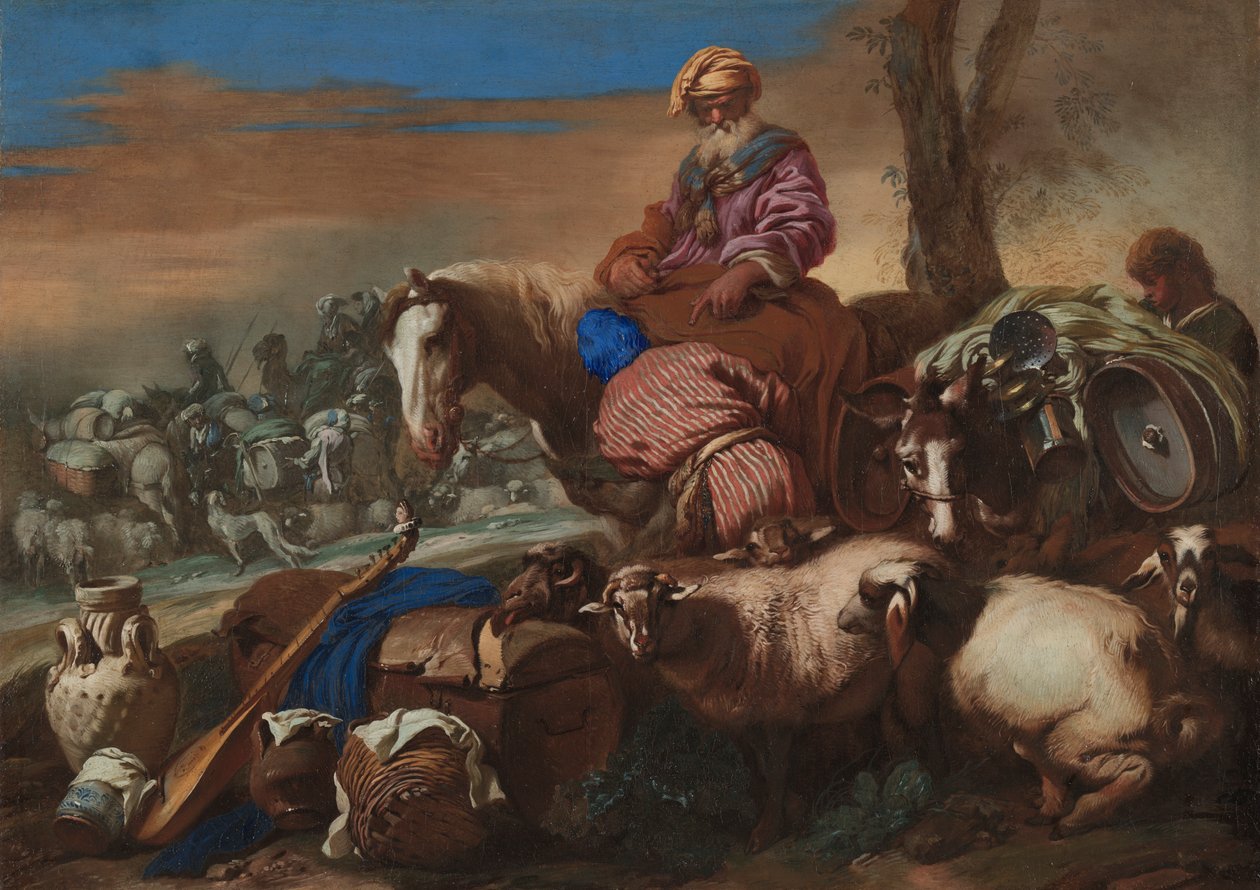 Abrahams tjänares ed, ca. 1650-1659. av Giovanni Benedetto Castiglione