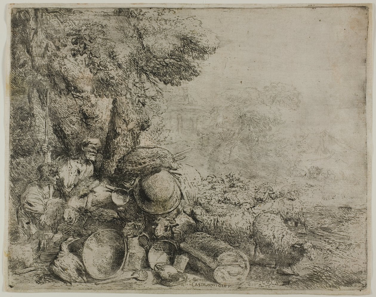Den överbelastade åsnan av Giovanni Benedetto Castiglione