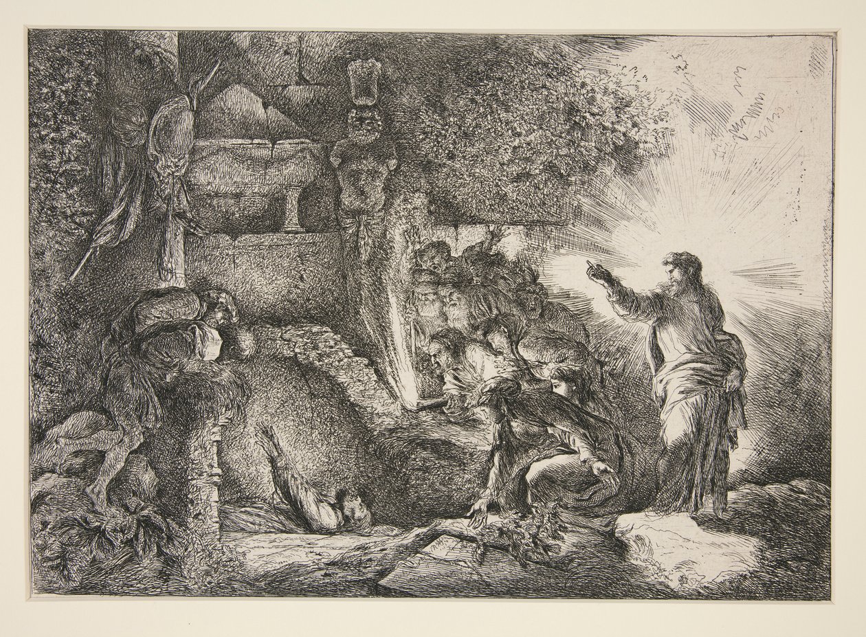 Lazarus uppståndelse av Giovanni Benedetto Castiglione