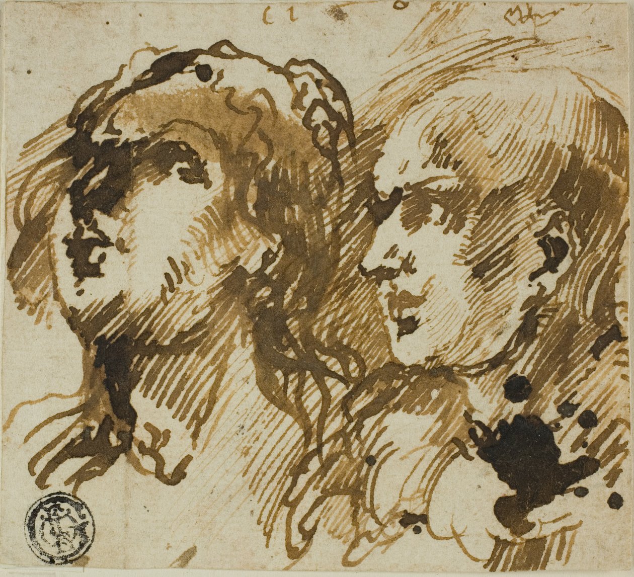 Två huvuden av Giovanni Benedetto Castiglione