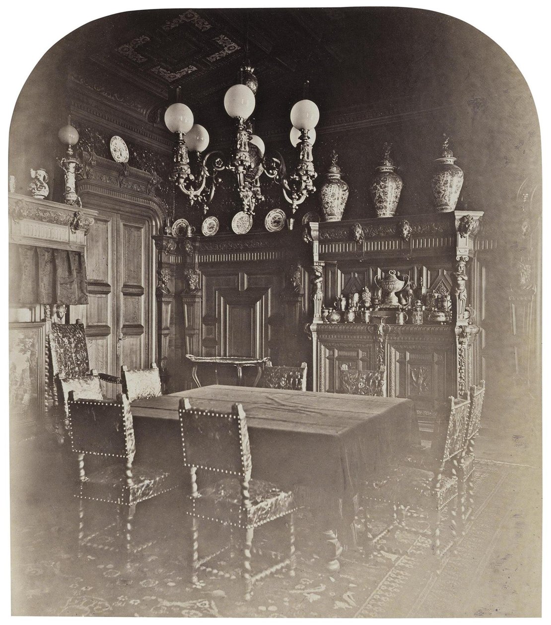 Ivan Paskevichs hus vid den engelska banvallen i Petersburg. Matsalen, 1860-tal av Giovanni Bianchi