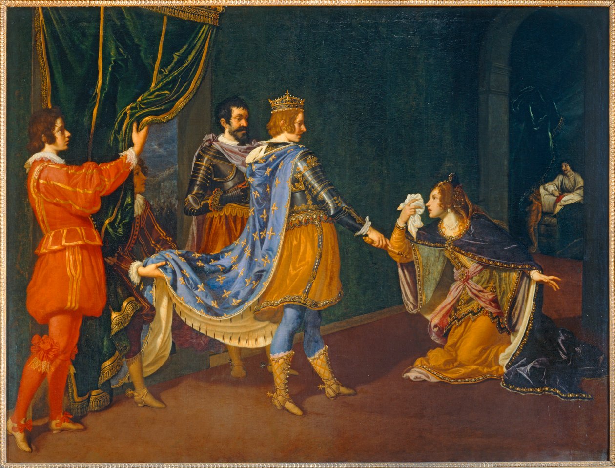 Isabella av Aragonien vädjar till Karl VIII för sin far Alfonso, kung av Neapel, och sin make Giovanni Galeazzo Sforza, hertig av Milano... av Giovanni Biliverti