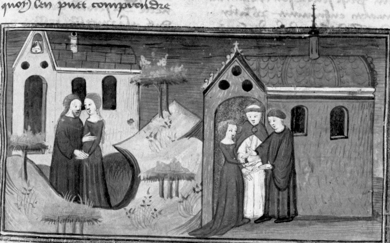 Decameron, Alibech är hos en eremit; Alibech gifter sig med Neerbale. Tredje dagen, nyhet 10 av Giovanni Boccaccio