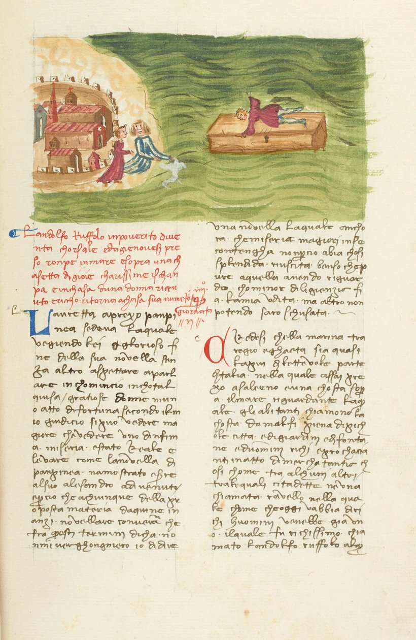 Decameron, Stormen - Landolfo Rufolo flyr skeppsbrott , Andra dagen, novell 4. av Giovanni Boccaccio