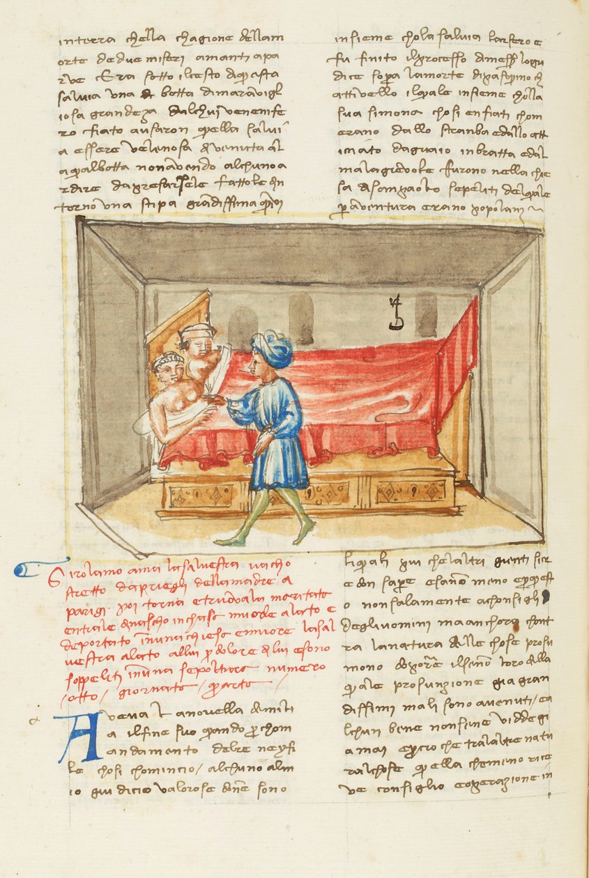 Decameron, Det förflutna; Girolamo Sighieri i Salvestras sovrum, Fjärde dagen, novell 8. av Giovanni Boccaccio