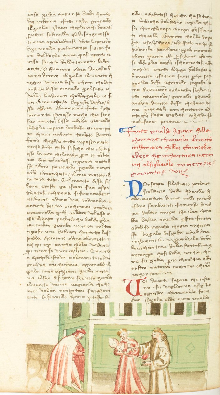 Decameron, Maskätaren Rinaldo misshandlar Agnesas make, Sjunde dagen, novell 3. av Giovanni Boccaccio