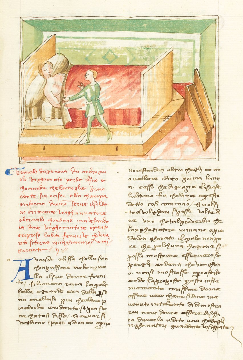 Decameron, De indiskreta juvelerna Laurette Ambrogiuolo överraskande Ginevra , Andra dagen, novell 9. av Giovanni Boccaccio
