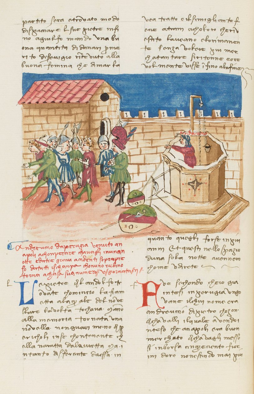 Dekameronen, Dofterna från Neapel - Andreuccio di Pietro kommer upp ur brunnen, Andra dagen, novell 5. av Giovanni Boccaccio