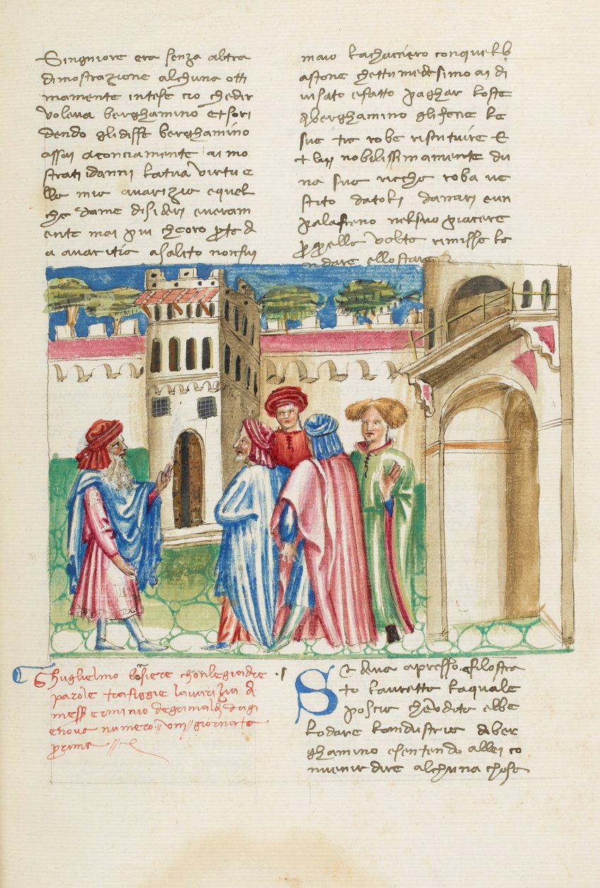 Decameron, En allegorisk fresco - Guiglielmo Borsiere och Ermino de