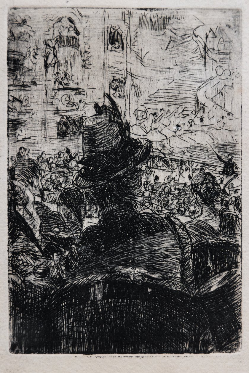Vid operatören i Paris, c.1880 (randig på papper) av Giovanni Boldini