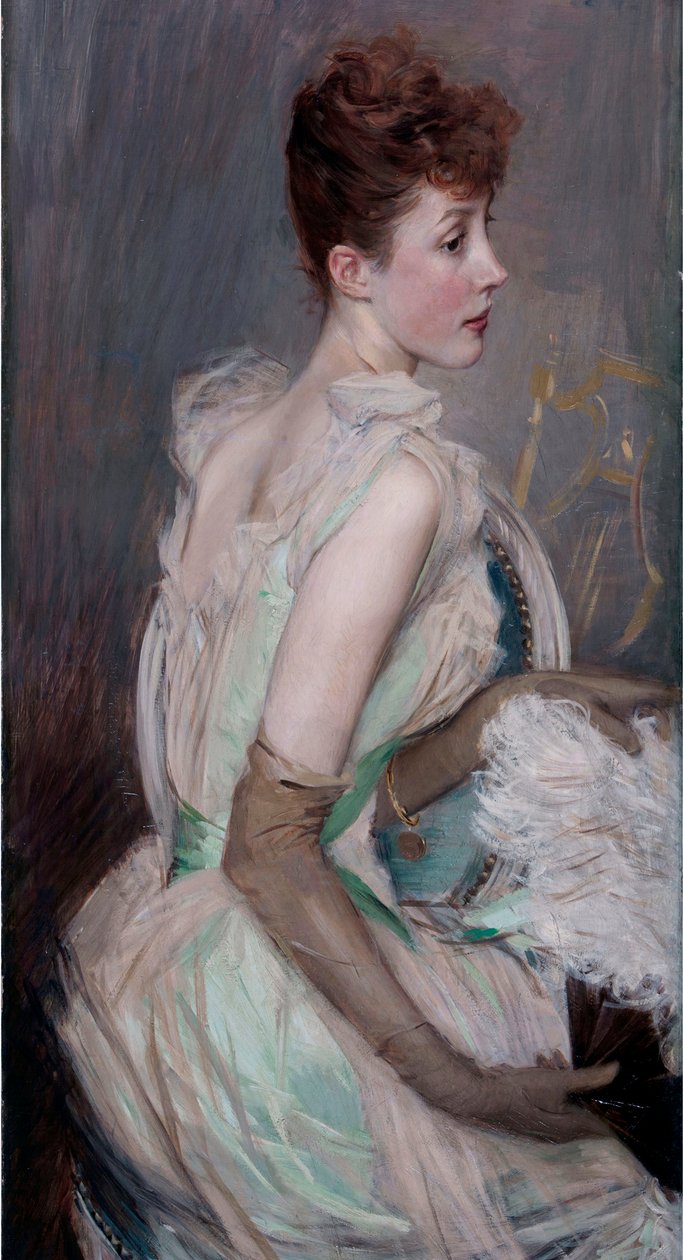 Belle epoque: "Porträtt av grevinnan av Leusse nee Suzanne Berthier (1868-1936) (Porträtt av grevinnan De Leusse, född Berthier) Målning av Giovanni Boldini (1842-1931) av Giovanni Boldini