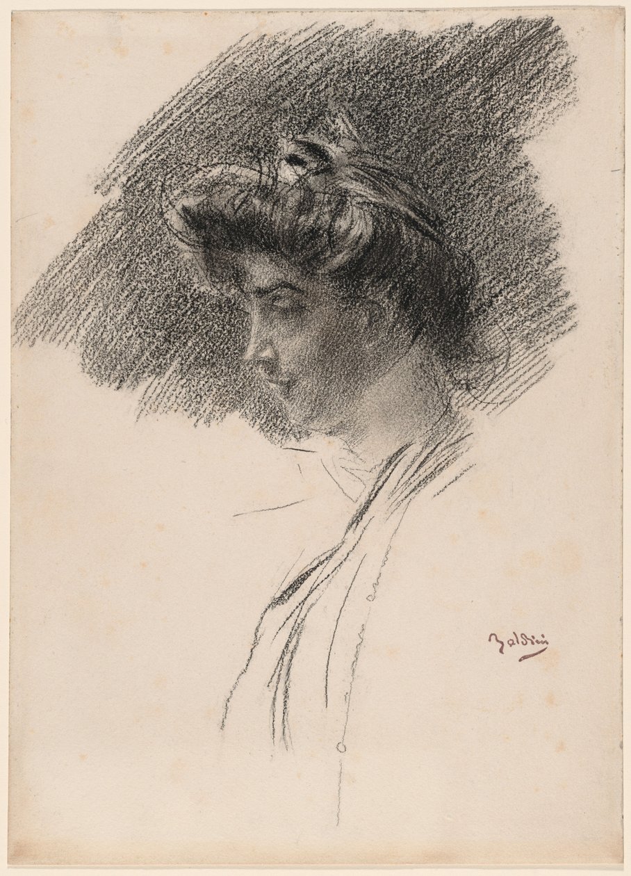 Byst av en ung kvinna i profil av Giovanni Boldini