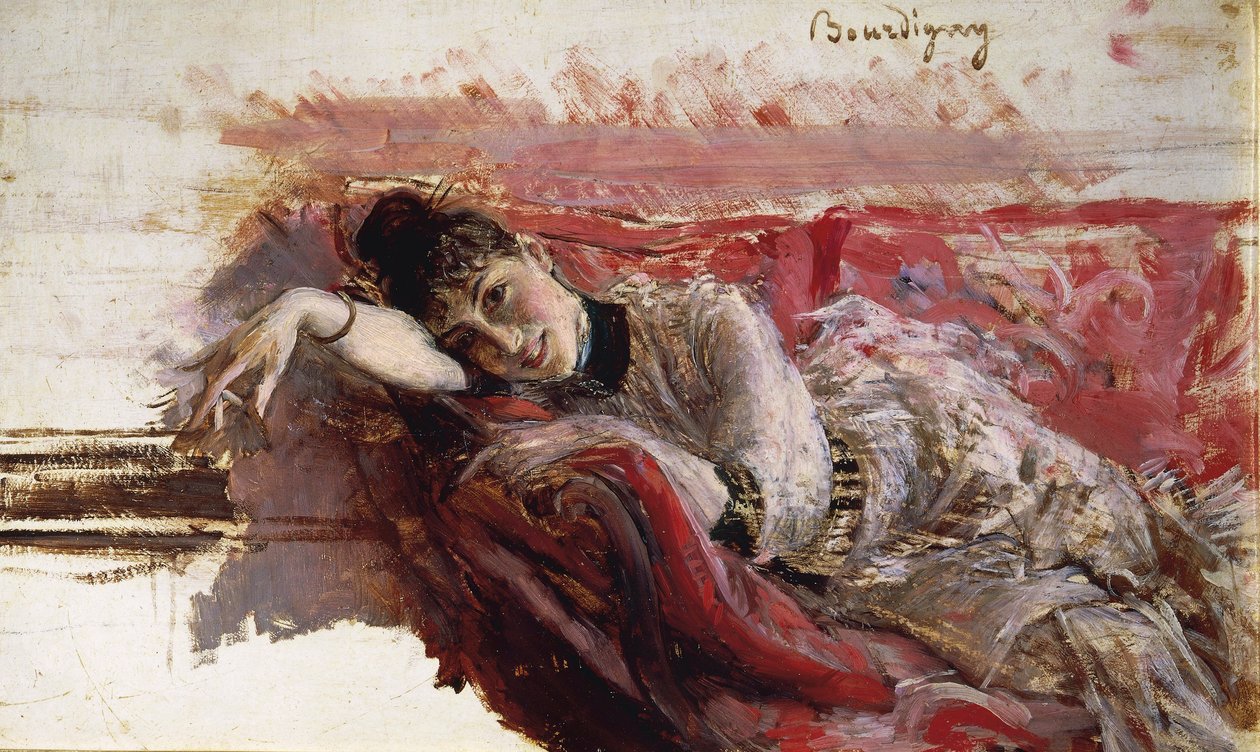 Italien, Florens, Porträtt av Alaide Banti av Giovanni Boldini