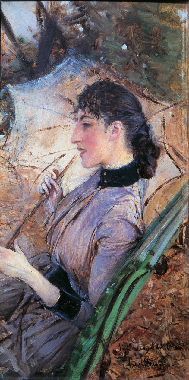 Italien, Florens, profil för Alaide Banti av Giovanni Boldini