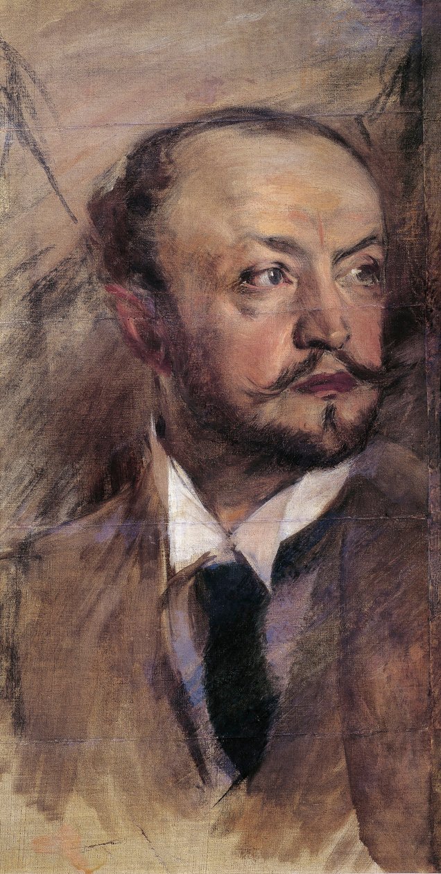 Italien, Florens, självporträtt i Montorsoli, oljemålning av Giovanni Boldini